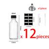 12PCS 60ml Small Glass Bottles With Airtight Lids Clear Sample Boston Bottle/Vials/Containers For Juice Ginger Shots Potion Oils