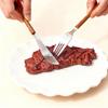 304 Stainless Steel Tableware Set Wood Grain Plastic Handle Knife Fork Spoon Reusable Camping Picnic Cutlery Set Dishwasher Safe