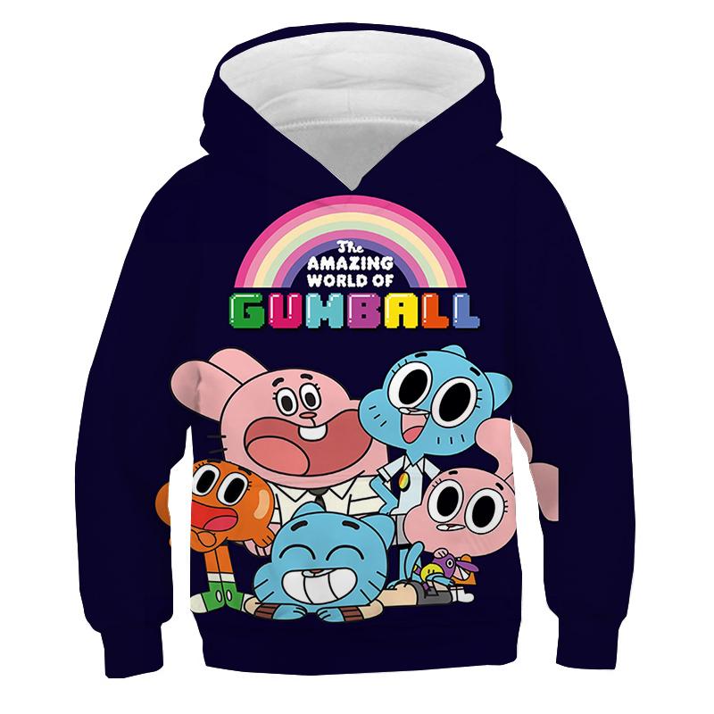 Fashion Kids Clothes The Amazing World of Gumball Hoodie Children Cartoon Pullovers Baby Girls Boys Autumn Hooded Sweatshirts