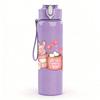1PC Pink Milk Tea Drink Cup Print 750ml Color Plastic Sports Water Bottle Leakproof Flip Straw Lid Suitable for Sports Office Home Use