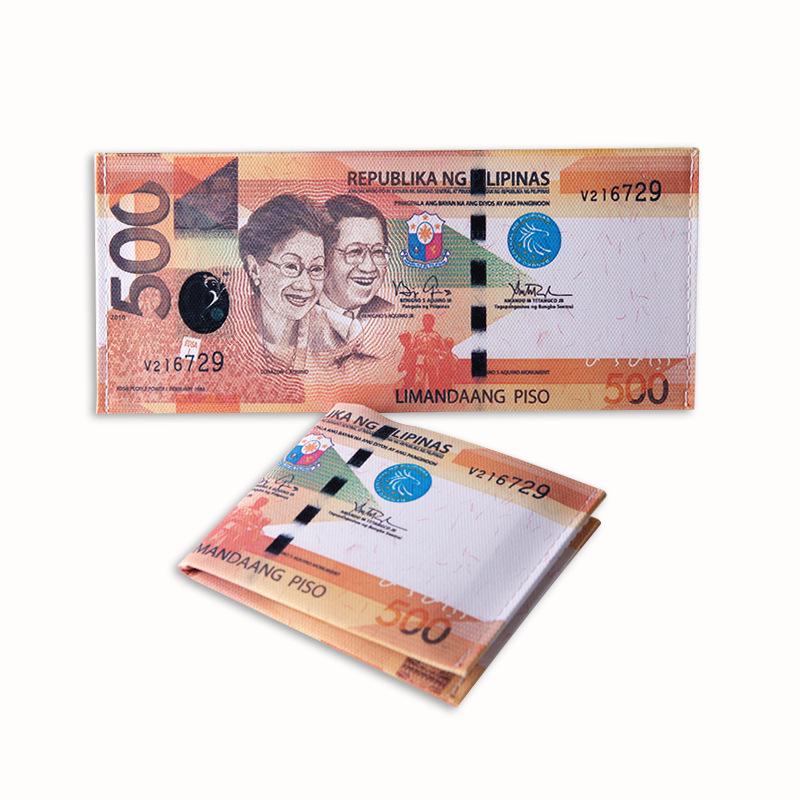 Men's Creative Wallet: Currency Print Canvas Card Holder, Customizable Designs Available