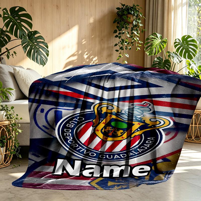 Custom Name Personalized Club Deportivo Guadalajara Print Blanket, Home Decor, Bedroom, Sofa, Camping, Couch, Gifts for Birthday ChristmasEnthusiasts