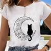 Short Sleeve Print Clothes Women Spring Summer FeUnisex Tee Fashion Cat Love Sweet Valentine Shirt Lady Graphic Tshirt Clothing