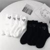 1Pairs Lovely Cozy Hairy Mink Velvet Socks Autumn Winter Hosiery Thickened Plush Warm Sleep Home Fluffy White Heart-shaped Socks