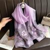 High-End Embroidered Silk Wool Scarf: Korean Style Versatile Winter Shawl & Neck Warmer for Women