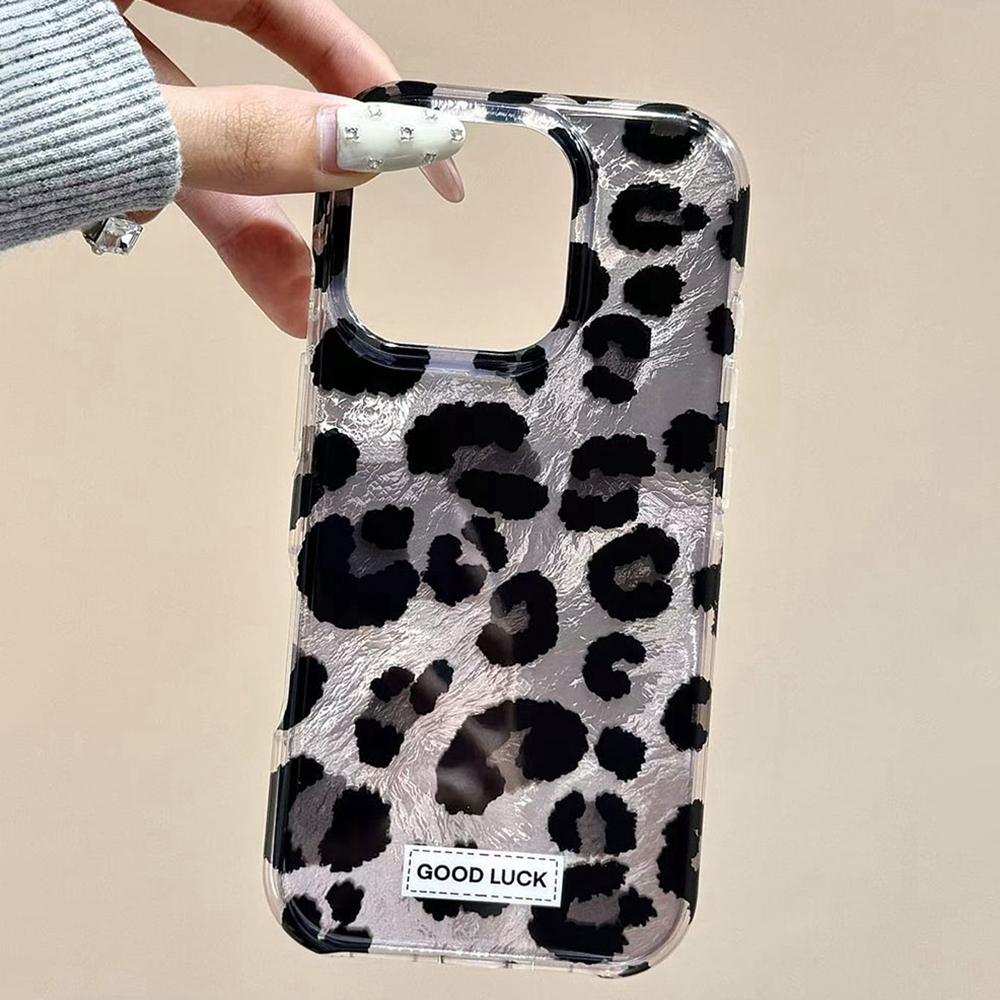 Retro Black Leopard Print Pattern Women Phone Case for Iphone 16 15 14 7 8 Plus 13 11 12 Pro Max X XS XR SE 2022 2020 16e Cover