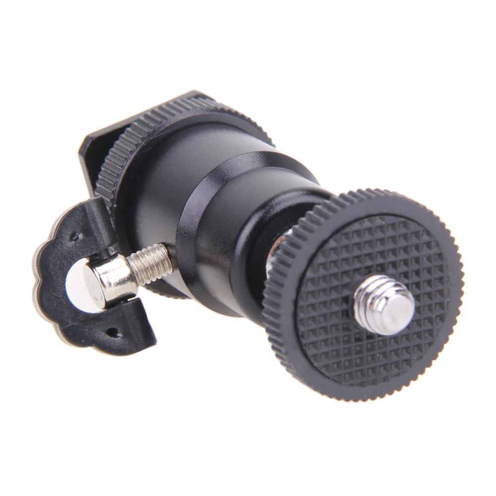 1/4" Swivel Mini Ball Head For Camera Tripod LED Light Flash Tripod Bracket Holder Mount 1/4 Hot Shoe Adapter for Canon Nikon