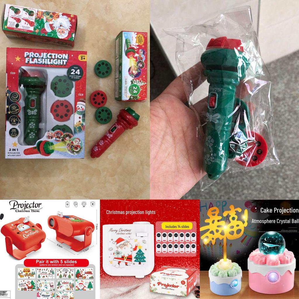 Children's Cartoon Projection Flashlight with Sound & Light - Electric Luminous Crystal Projector Toy for Kindergarten Kids.