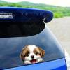 Cute Animal Dog Car Sticker Waterproof PVC Double-Sided Printed Puppy Car Decal Funny Dog Peeking Decal for Car Window Bumper Truck Wall Laptop Car