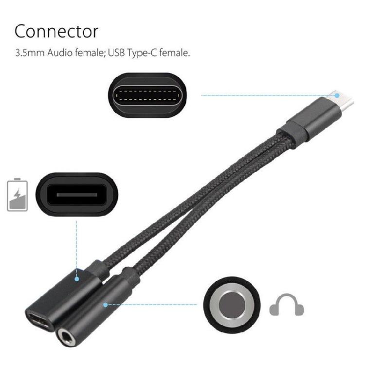 Efficient Practical 3.5mm Type-C to Digital Audio Adapter Cable  Aluminum Alloy