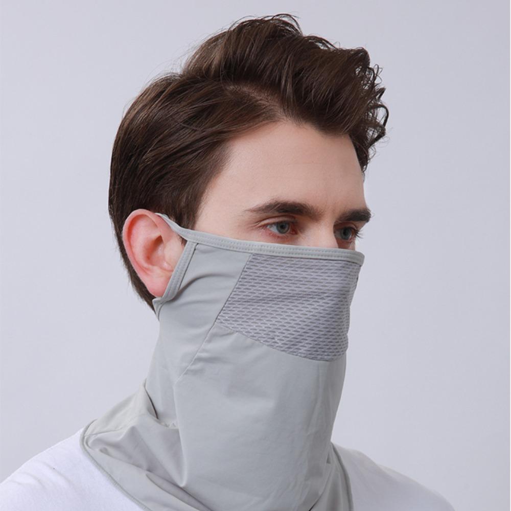 Ice Silk Summer Mask Mesh Neck Gaiter Scarf Breathable Sunscreen Face Scarf  Hiking