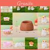 Adorable Figura de Gato Atigrado Naranja de Resina Para Decoración de Jardín en Miniatura DIY