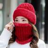 Warm Wool Hat Thickened and Velvet Knitted Hat for Autumn and Winter Travel Old Man Hat Family Warm Set