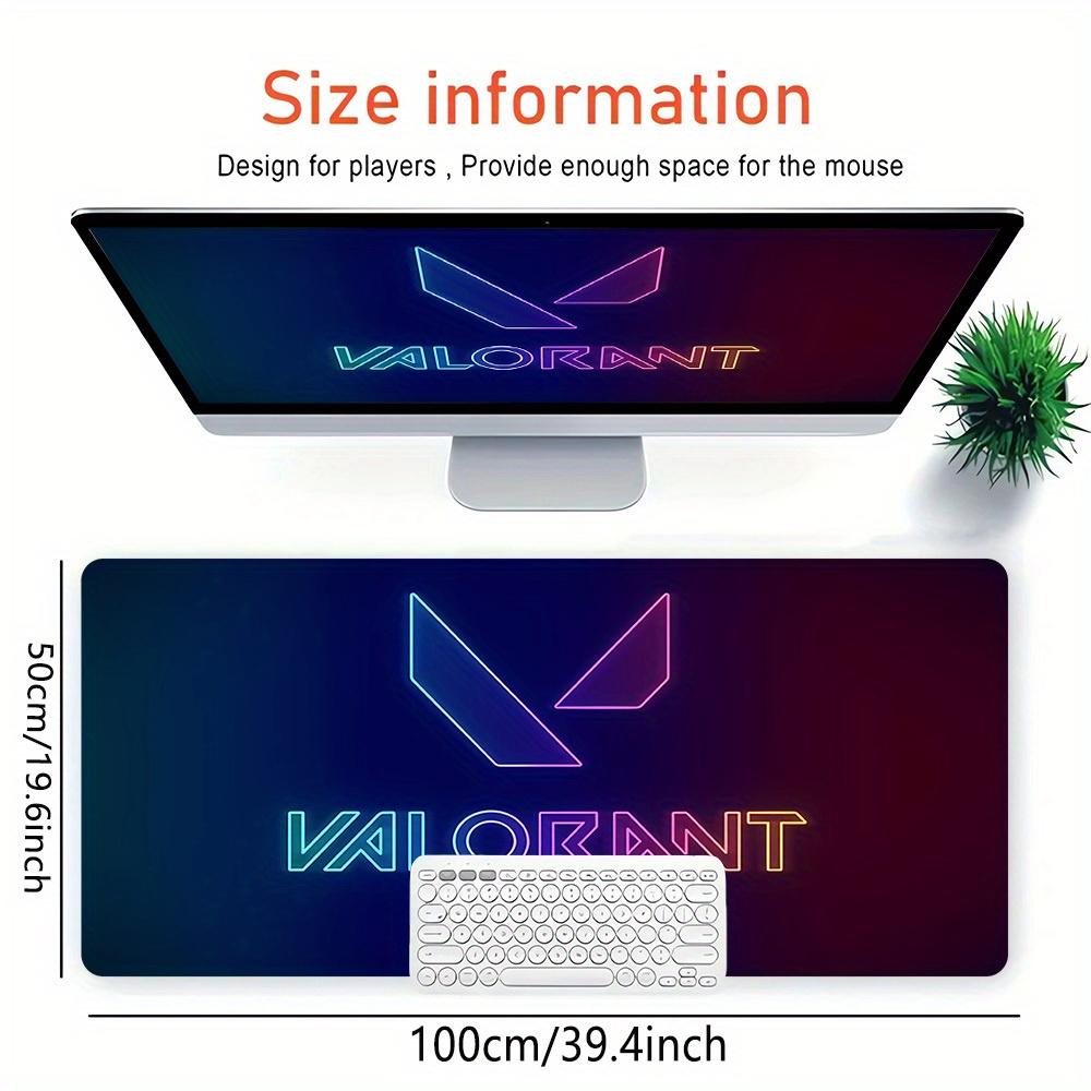 1pc Large Gaming Mouse Pad, UV Reactive Non-Slip Desk Mat, Washable PolyesterValorant, Neon, Special Warfare HeroesComputer Pad with Vibrant