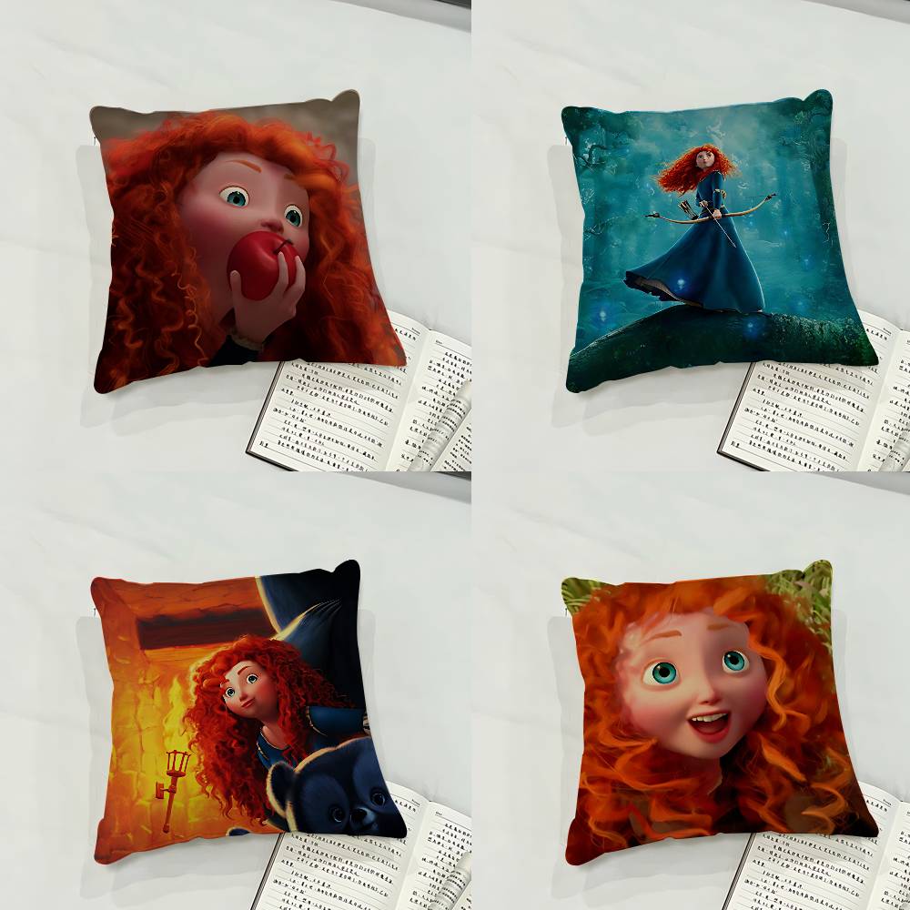 Princess Brave Merida Case Plush Fabric Soft Pillowcase Double Sided Print Cushion Cover Household Gifts