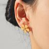 Women's Fashion Versatile Pearl Flower Stud Earrings, Western Style Ins Titanium Steel Ear Jewelry