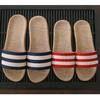 New Summer Women's Striped Linen Slippers