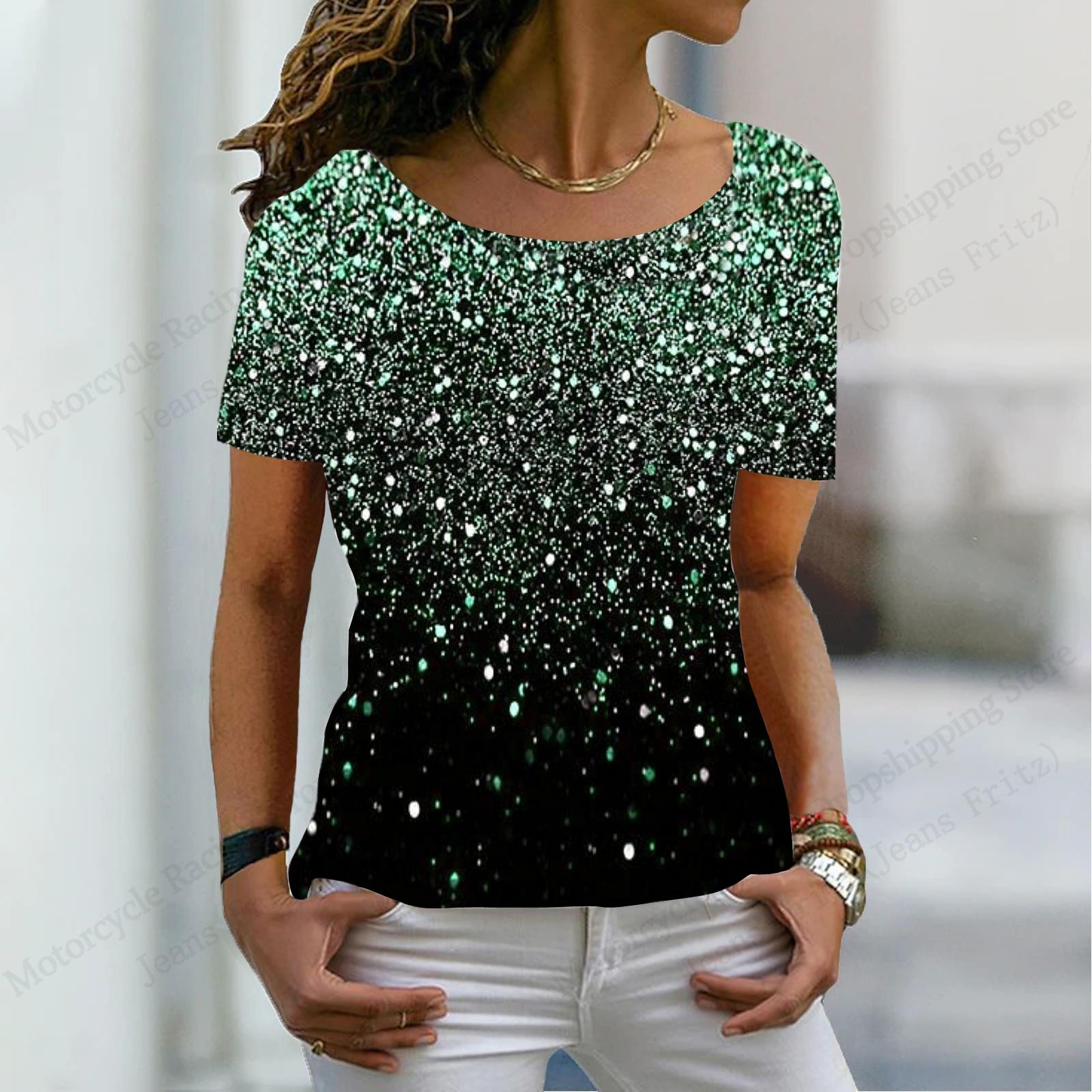 

Новая винтажная синяя футболка с этническим принтом 3D, женская модная футболка с круглым вырезом, коротким рукавом, оверсайз, повседневные топы, футболки, женская одежда Y2K XL