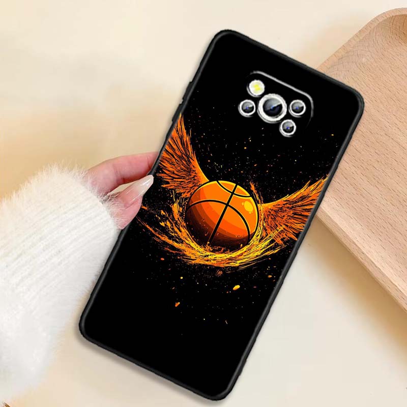 Sports basketball cool For Xiaomi Mi Poco F3 F4 F5 F6 X3 X4 X5 X6 X7 M3 M4 M5 M6 M7 GT Pro 5G Black Phone Case