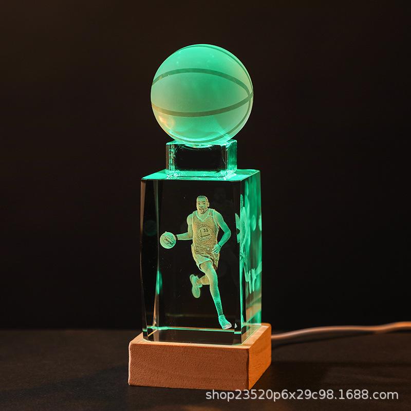Crystal Engraved Kobe Basketball Star Luminous Night Light