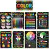Outus 9 Pcs Art Posters Classroom Decoration Color Theory Knowledge Bulletin Board Set Elements of Art Design Educational Wall Door Decor for