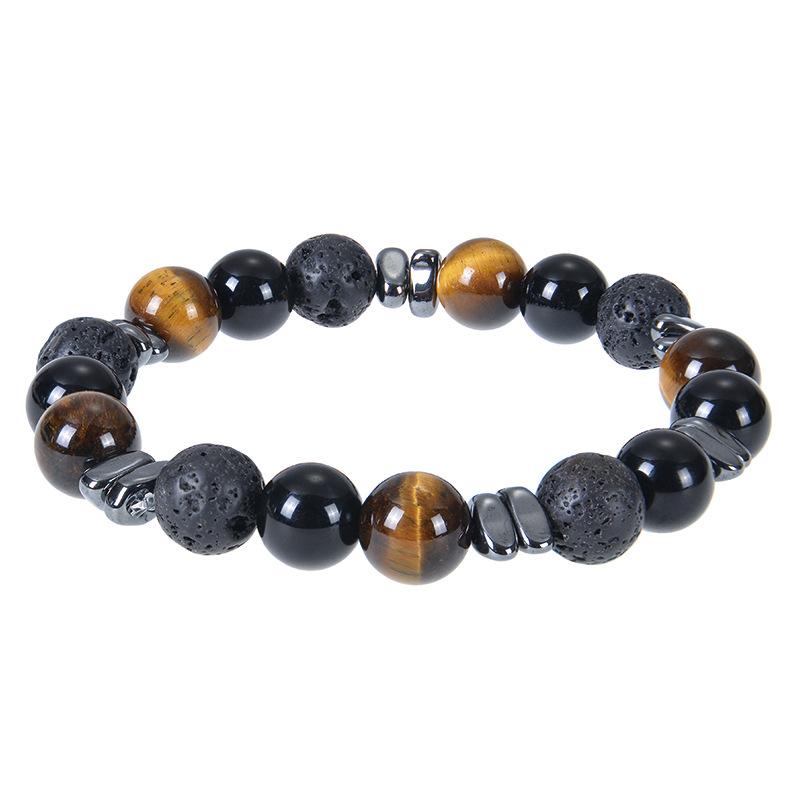 Natural Black Obsidian Hematite Tiger Eye Beads Bracelets Men for Magnetic Health Protection Women Soul  Pulsera Hombre