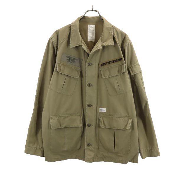 WTAPS Jungle Fatigue Long Sleeve Military Shirt Khaki Green Men's Used