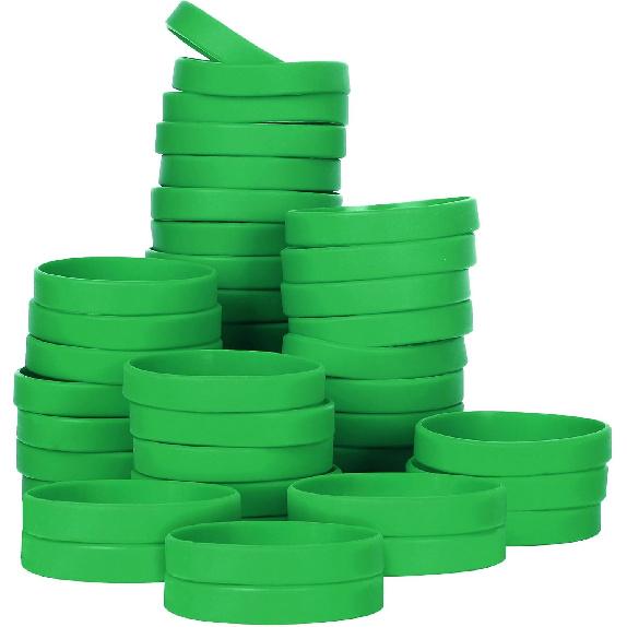 100PCS Blank Silicone Wristbands Elastic Universal Bracelets Rubber Wholesale Bracelet Bands Bulk