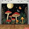1pc Enchanting Mushroom & Plant Tapestry - Vintage Floral Wall Art with Whimsical Mushrooms, Stars & Butterflies, Polyester