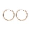 Gold And Silver Geometric Woven Pearl Rice Bead Earrings, Fashion Trend Earrings Retro