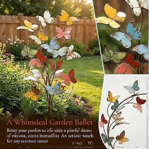 Colorful Metal Butterfly Garden Stake, Decorative Yard Art for Outdoor & Patio