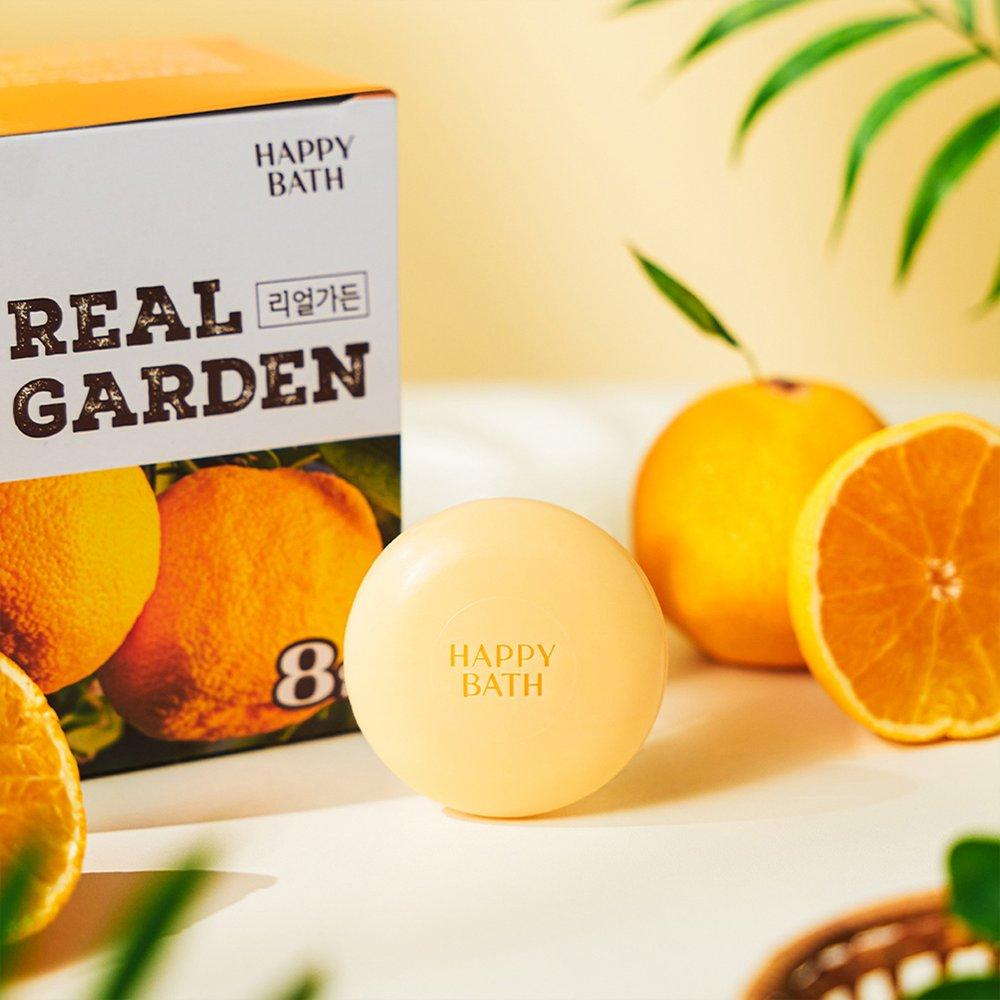HAPPY BATH Real Garden Yuja Vitamin Soap 8-piece Set