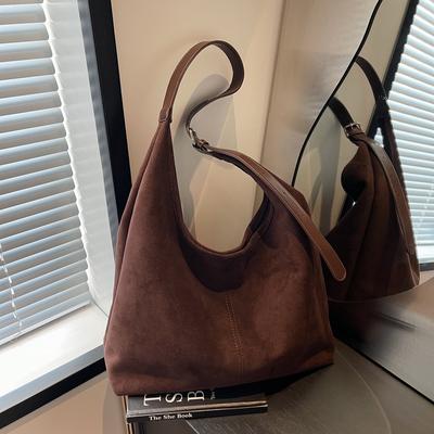 Simple Retro Bag Women's Large-capacity Autumn and Winter Fashion Shoulder Bag College Student Class Bag Commuter Tote Bag