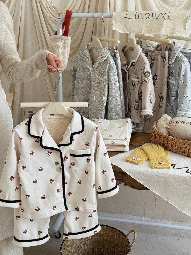 88233 Kids' Warm Fleece Pajama Set 2025 - Boys' Winter Homewear