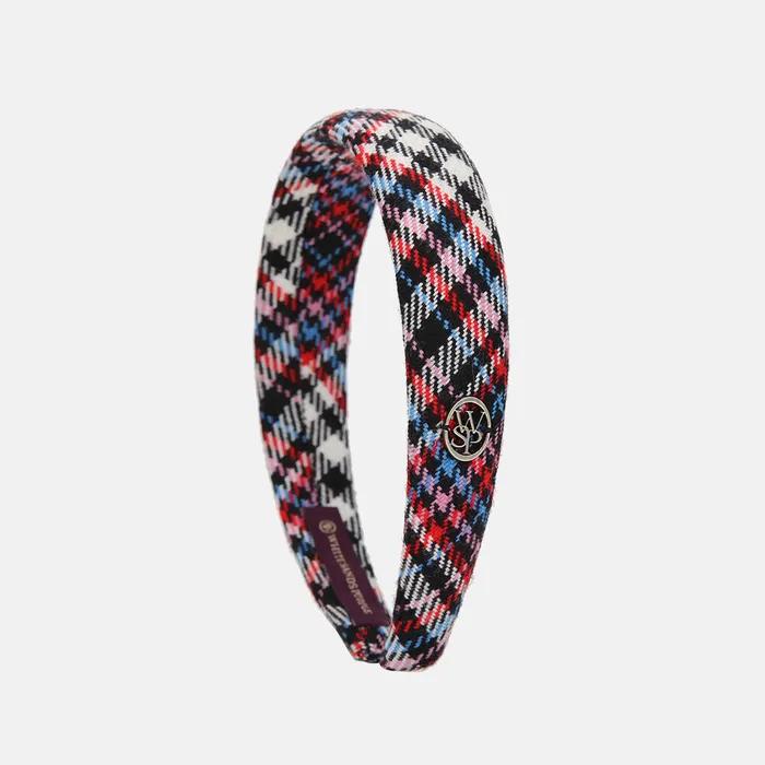 Purple Label Check Headband Rietti