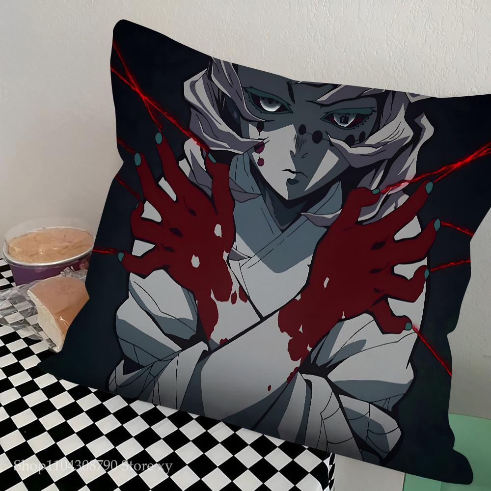 Anime Demon Slayer Kimetsu Pillow Case Square Pillow Bedroom Sofa Leisure Comfort Cushion Car Living Room Home Decoration