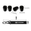 Aluminum Metal Car Tire Valve Cover Car Badge Nylon Keychain Accessorie For Hyundai Accent Azera Elantra I20 I30 Kona Solaris TT31