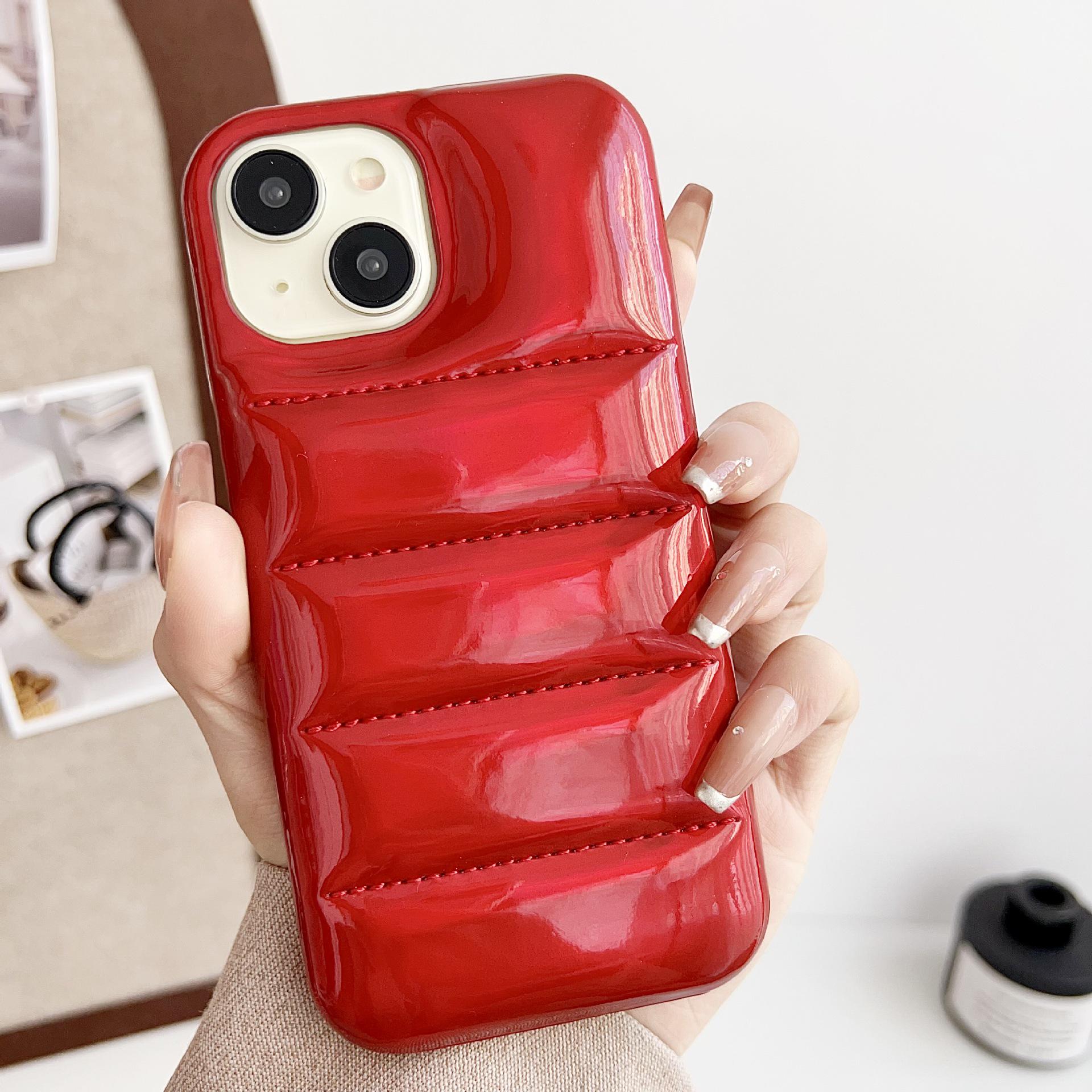 

Aurora High-Grade Laser iPhone 15/16PM Protective Case - Bright Surface Jacket Design 12 Pro Max червоний
