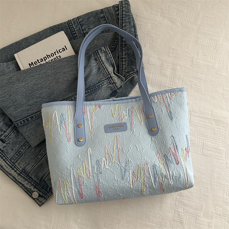 

Персонализированная модная повседневная трендовая сумка-тоут зима новая маленькая свежая для поездок на работу на плечо подмышку женская сумка синий