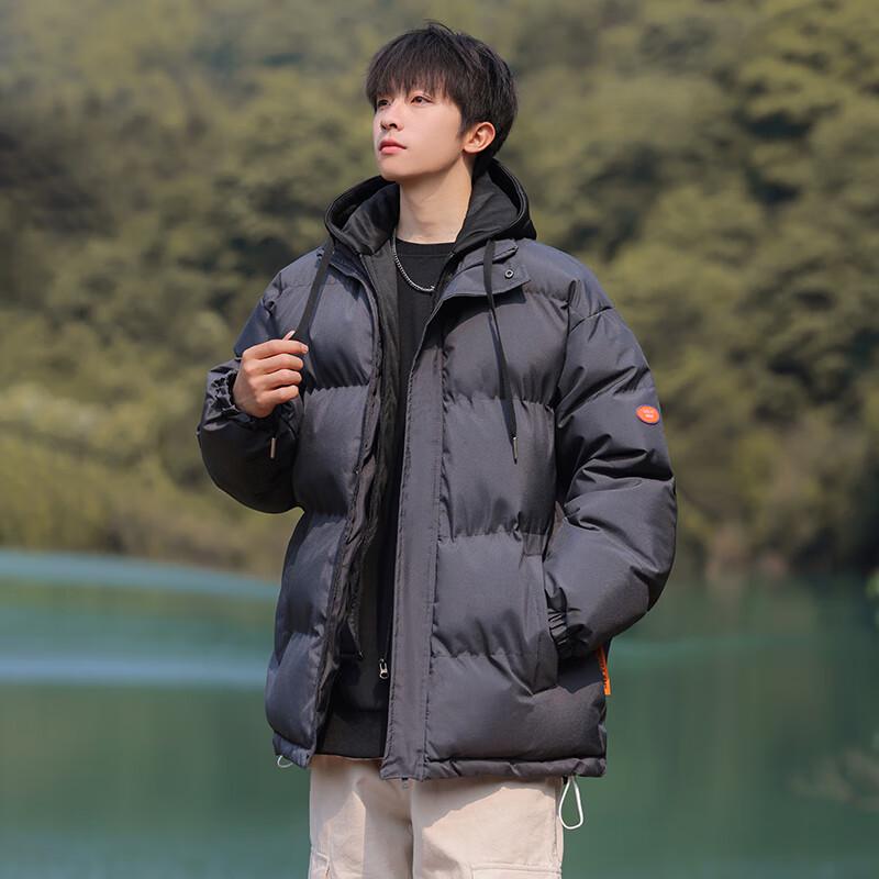 

VUUG Men s Hooded Faux Two-Piece Padded Jacket 3XL