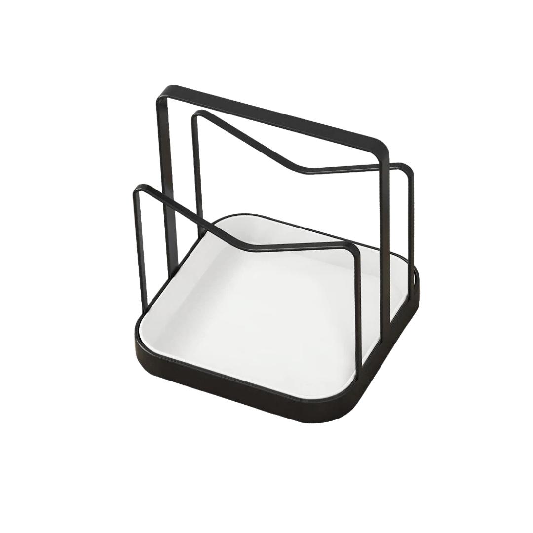 

OEM/ODM Pot Lid Rack, Kitchen Countertop Chopping Board Stand, Vertical Cutting Board Storage Rack, Towel And Soup Spoon Draining Organizer, Black чорний