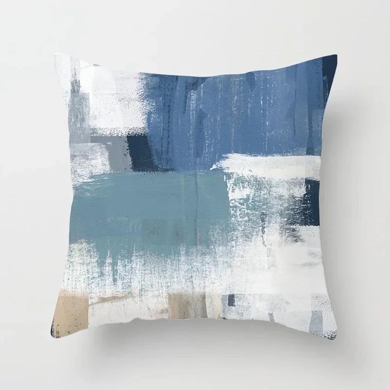Abstract Striped Geometric Throw Pillow Cover With Short Plush Print For Living Room Sofa Decoration Cushion Cover Pillow Covers
