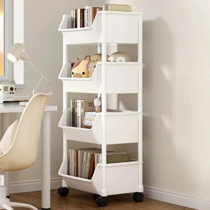 Mobile Storage Handcart Organizer Home Snack Rac Bedroom Multi-layer Storage Rack Kitchen with Wheel Cart Living Room Bookshelf
