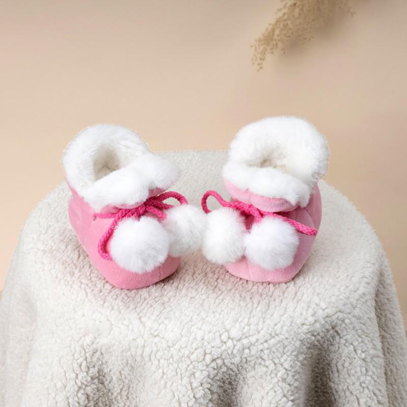 Fleece-Lined Newborn Winter Baby Shoes - Soft Sole, Warm First Steps Footwear