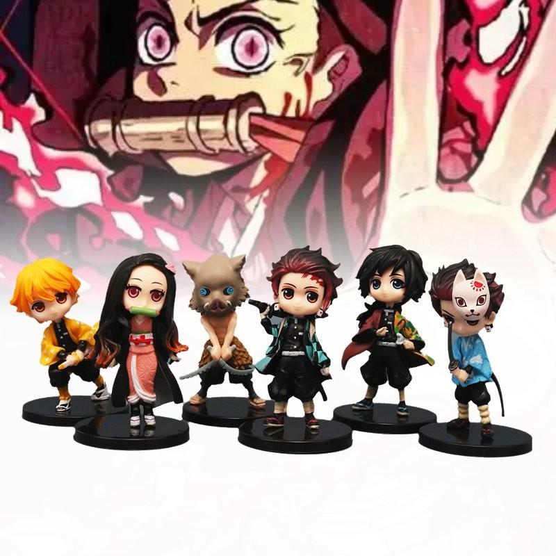 6pcs Slayer Demon Character Pvc Toy Model Desktop Decor Child Christmas Gift
