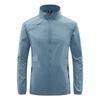 Summer Men's Sun Protection Skin Coat Lightweight Breathable Ice Silk Stand Collar Sunscreen Jacket Outdoor Camping  Jakcet