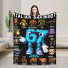 Italian Brainrot Funny Meme Birthday Decoration Blanket Super Soft Bedding Throws Winter Boy Girl Couch Bed Pattern Bedspread