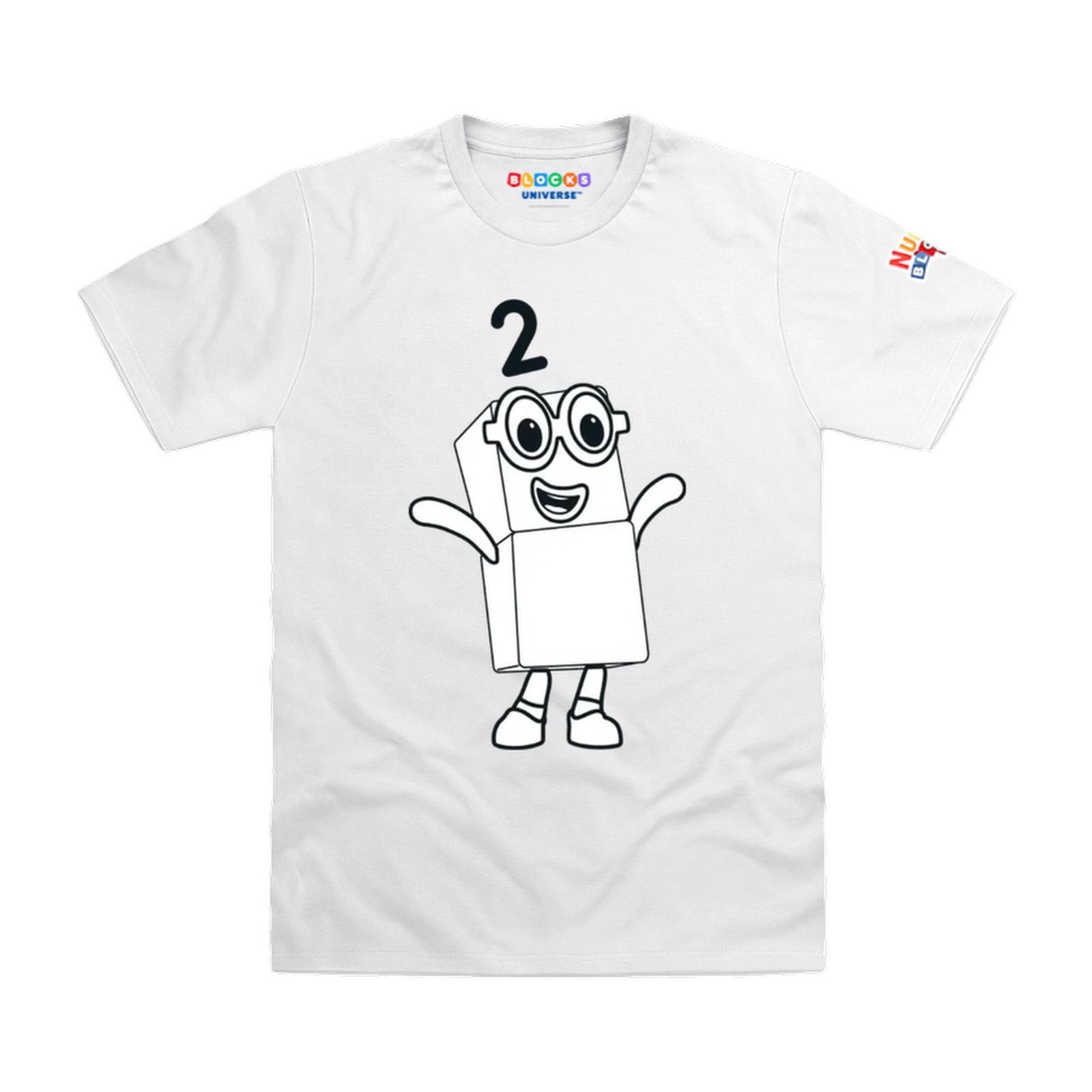 Officially Licensed Numberblocks Colour It In Two Kids T-Shirt 130