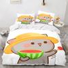 Lovely Peach Cat Comfortable Duvet Quilt Cover Pillowcase Bedding Set Children Bedroom Decoration Home Textile