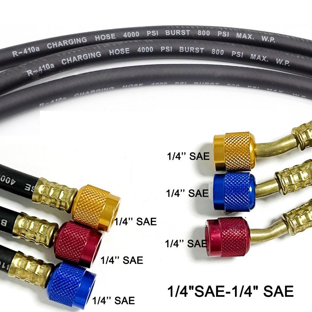 1M-1/4-5/16 / 1.2M-1/4-1/4" Hochdruck-Kühlmittel-Füllschlauch für R22 R134a Kühlmittelrohr-Ersatz